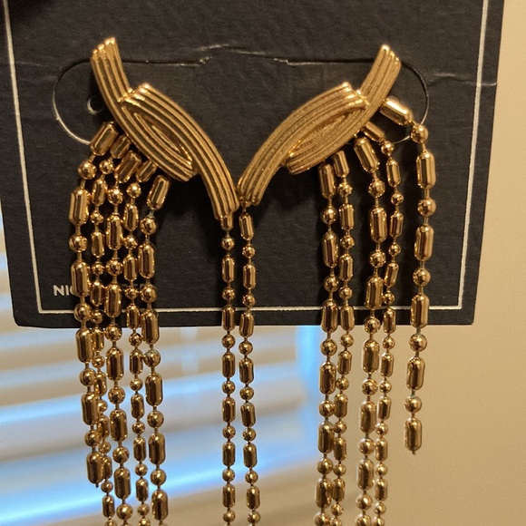 NWT- Waterfalls Chain earrings- Gold colored - Picture 4 of 4